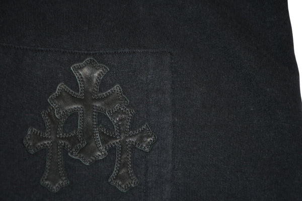 極美品 CHROME HEARTS クロムハーツ パッチ付き ジップアップフーディー パーカー ロゴ プリント サイズL ブラック 中古 4b013056