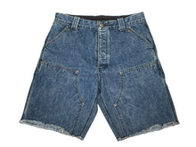 Load image into Gallery viewer, 極美品 CHROME HEARTS クロムハーツ デニムカーペンターカットオフショートパンツ インディゴ シルバー925 サイズ32 中古 4b013064