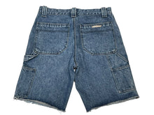 Load image into Gallery viewer, 極美品 CHROME HEARTS クロムハーツ デニムカーペンターカットオフショートパンツ インディゴ シルバー925 サイズ32 中古 4b013064