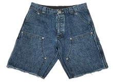 Load image into Gallery viewer, 極美品 CHROME HEARTS クロムハーツ デニム カーペンター カットオフショートパンツ インディゴ シルバー925 サイズ33 中古 4b013065