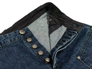 極美品 CHROME HEARTS クロムハーツ デニム カーペンター カットオフショートパンツ インディゴ シルバー925 サイズ31 中古 4b013066