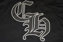 Load image into Gallery viewer, 極美品 CHROME HEARTS クロムハーツ メッシュ バーシティー ジャージー ロングスリーブ ブラック グレー サイズM 中古 4b013067