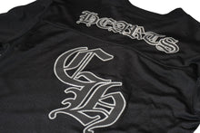 Load image into Gallery viewer, 極美品 CHROME HEARTS クロムハーツ メッシュ バーシティー ジャージー ロングスリーブ ブラック グレー サイズM 中古 4b013067
