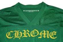 Load image into Gallery viewer, 極美品 CHROME HEARTS クロムハーツ メッシュ バーシティー ジャージー ロングスリーブ ブラック グリーン サイズM 中古 4b013068