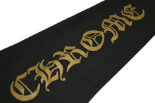 Load image into Gallery viewer, 新品未使用 CHROME HEARTS クロムハーツ ロゴ プリント ジップパーカー ダガージップ ブラック ゴールド サイズM 中古 4b013144
