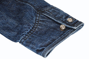 新品未使用 CHROME HEARTS クロムハーツ SOAP ON A ROPE ソープオンアロープ デニム ボア デニム ジャケット クロスボール サイズXL 中古 4b013143