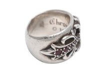 Load image into Gallery viewer, CHROME HEARTS クロムハーツ FLRL CRS P RUBY フローラルクロス パヴェルビー リング 重量約12.7g サイズ8号 シルバー 純正 美品 中古 4b013090