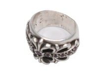Load image into Gallery viewer, CHROME HEARTS クロムハーツ FLRL CRS P RUBY フローラルクロス パヴェルビー リング 重量約12.7g サイズ8号 シルバー 純正 美品 中古 4b013090