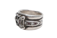 Load image into Gallery viewer, CHROME HEARTS クロムハーツ DAGGER P DMND P RUBY ダガーリング 重量約15.2g サイズ16号 スターリングシルバー 美品 中古 4b013092