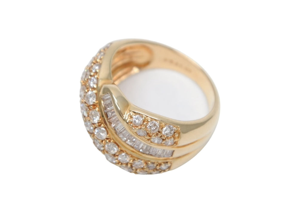 New and unused Ring Weight approx. 8.5g Size 12 K18YG Pave Diamond Baguette Diamond 2.0ct Gold Used 4b013093