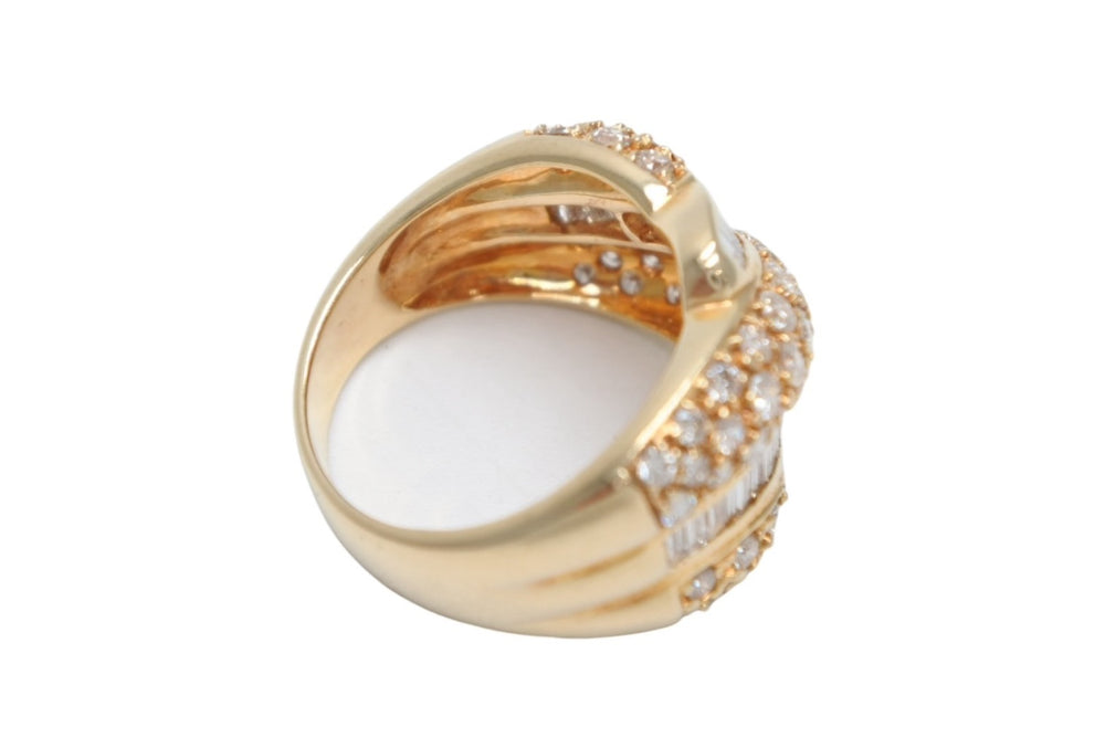 New and unused Ring Weight approx. 8.5g Size 12 K18YG Pave Diamond Baguette Diamond 2.0ct Gold Used 4b013093