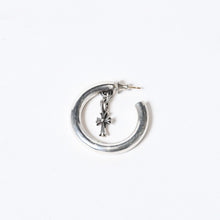 Load image into Gallery viewer, 極美品 CHROME HEARTS クロムハーツ スタック クロス フープ ピアス シルバー925 14k アクセサリー 14.8g 小物 中古 4b013771