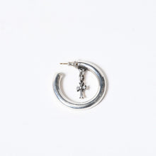 Load image into Gallery viewer, 極美品 CHROME HEARTS クロムハーツ スタック クロス フープ ピアス シルバー925 14k アクセサリー 14.8g 小物 中古 4b013771