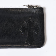 Load image into Gallery viewer, CHROME HEARTS クロムハーツ クロスパッチ ジッパーチェンジパース ストラップ付 レザーウォレット 財布 シルバー925 美品 中古 4b013775