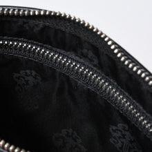 Load image into Gallery viewer, CHROME HEARTS クロムハーツ クロスパッチ ジッパーチェンジパース ストラップ付 レザーウォレット 財布 シルバー925 美品 中古 4b013775