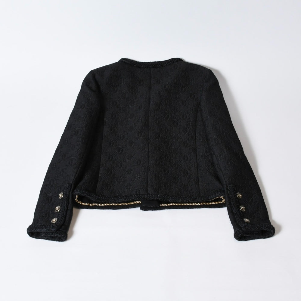極美品 CHANEL シャネル ツイード ジャケット P71059V62263 サイズ34 ココマークブラック 中古 4b012774