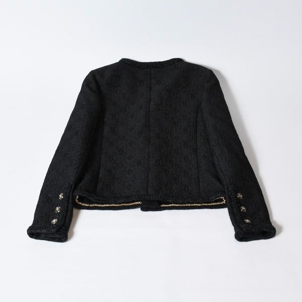 極美品 CHANEL シャネル ツイード ジャケット P71059V62263 サイズ34 ココマークブラック 中古 4b012774