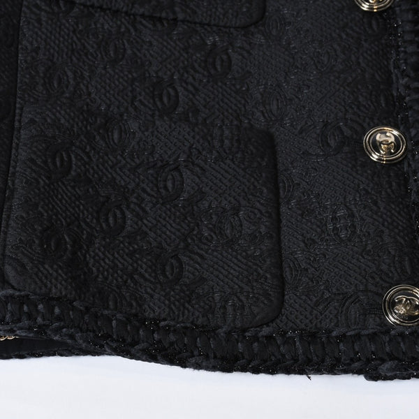 極美品 CHANEL シャネル ツイード ジャケット P71059V62263 サイズ34 ココマークブラック 中古 4b012774