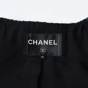 極美品 CHANEL シャネル ツイード ジャケット P71059V62263 サイズ34 ココマークブラック 中古 4b012774