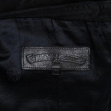 Load image into Gallery viewer, 極美品 CHROME HEARTS クロムハーツ FLEURKNEE LTHR PANTS フレアニー レザーパンツ サイズM スウェード シルバー925 中古 4b013110
