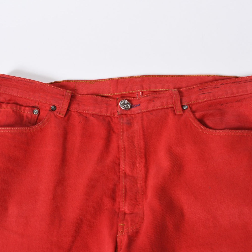 CHROME HEARTS LEVI'S リーバイス セメタリークロスパッチ デニム レッド サイズ38 美品 中古 4b013752