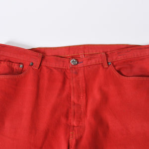 CHROME HEARTS LEVI'S リーバイス セメタリークロスパッチ デニム レッド サイズ38 美品 中古 4b013752