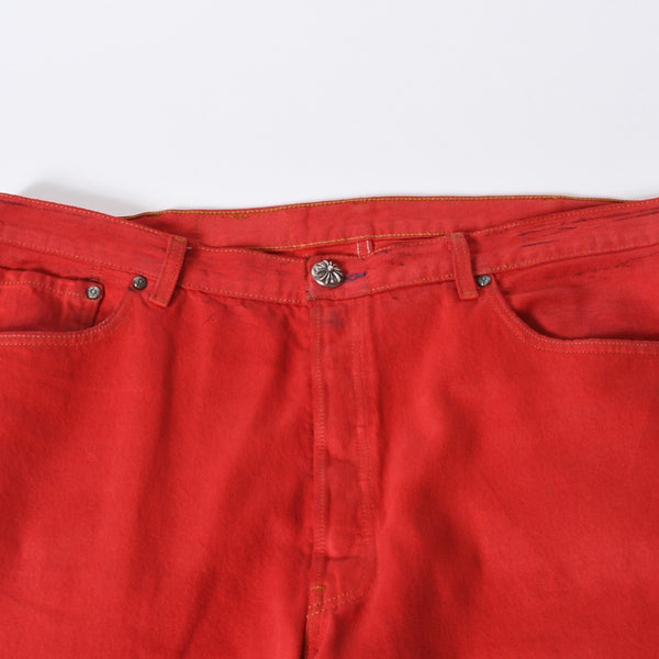 CHROME HEARTS LEVI'S リーバイス セメタリークロスパッチ デニム レッド サイズ38 美品 中古 4b013752