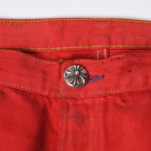 CHROME HEARTS LEVI'S リーバイス セメタリークロスパッチ デニム レッド サイズ38 美品 中古 4b013752