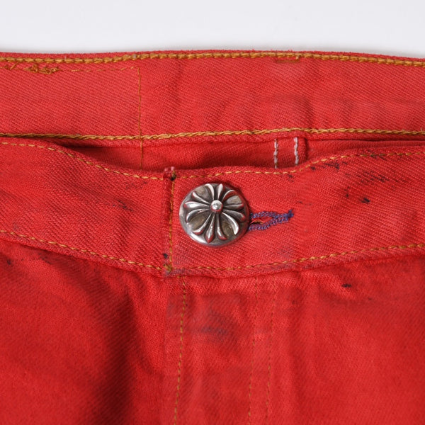 CHROME HEARTS LEVI'S リーバイス セメタリークロスパッチ デニム レッド サイズ38 美品 中古 4b013752