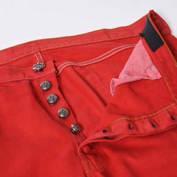 CHROME HEARTS LEVI'S リーバイス セメタリークロスパッチ デニム レッド サイズ38 美品 中古 4b013752