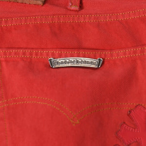 CHROME HEARTS LEVI'S リーバイス セメタリークロスパッチ デニム レッド サイズ38 美品 中古 4b013752