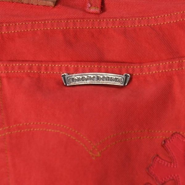 CHROME HEARTS LEVI'S リーバイス セメタリークロスパッチ デニム レッド サイズ38 美品 中古 4b013752