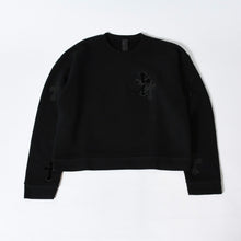 Load image into Gallery viewer, 新品未使用 CHROME HEARTS クロムハーツ セメタリークロスパッチ スウェットシャツ サイズS 17パッチ ハラコ パテント レザー 中古 4b013662ch