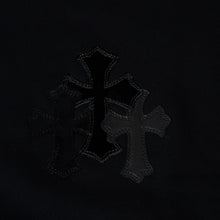 Load image into Gallery viewer, 新品未使用 CHROME HEARTS クロムハーツ セメタリークロスパッチ スウェットシャツ サイズS 17パッチ ハラコ パテント レザー 中古 4b013662ch