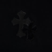 Load image into Gallery viewer, 新品未使用 CHROME HEARTS クロムハーツ セメタリークロスパッチ スウェットシャツ サイズS 17パッチ ハラコ パテント レザー 中古 4b013662ch