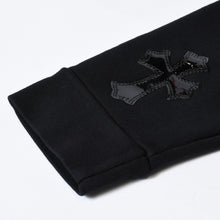 Load image into Gallery viewer, 新品未使用 CHROME HEARTS クロムハーツ セメタリークロスパッチ スウェットシャツ サイズS 17パッチ ハラコ パテント レザー 中古 4b013662ch