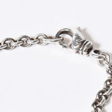 Load image into Gallery viewer, 極美品 CHROME HEARTS クロムハーツ タイニーファットクロス NEチェーン ダイヤ ブレスレット 重量約11.4G 2006/.925刻印 シルバー925 中古 4b013773