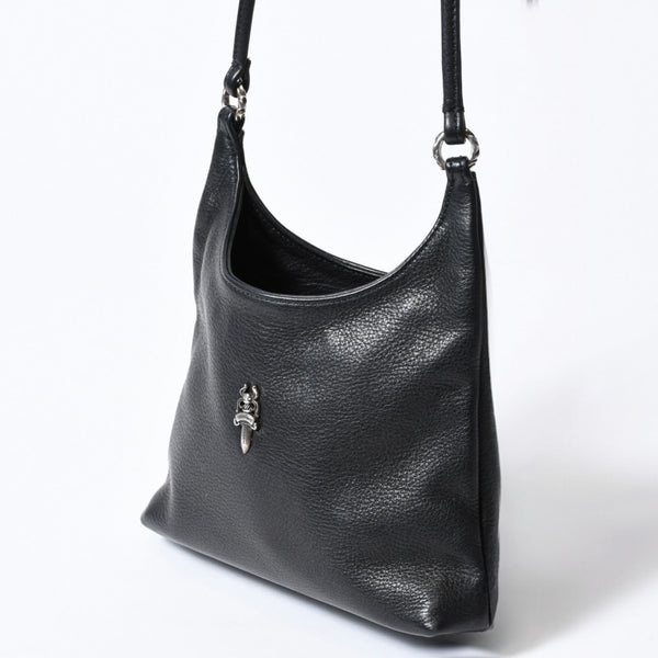 極美品 CHROME HEARTS クロムハーツ ショルダーバッグ VIV DAGGER ダガー ブラック 中古 4b013095