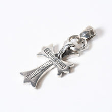 Load image into Gallery viewer, 極美品 CHROME HEARTS クロムハーツ CH CRS SML W/BALE スモールCHクロス 12Pダイヤ Wベイルペンダントトップ 重量約22.5g 中古 4b013769