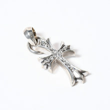 Load image into Gallery viewer, 極美品 CHROME HEARTS クロムハーツ CH CRS SML W/BALE スモールCHクロス 12Pダイヤ Wベイルペンダントトップ 重量約22.5g 中古 4b013769