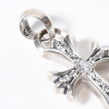 Load image into Gallery viewer, 極美品 CHROME HEARTS クロムハーツ CH CRS SML W/BALE スモールCHクロス 12Pダイヤ Wベイルペンダントトップ 重量約22.5g 中古 4b013769