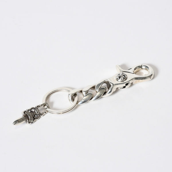 極美品 CHROME HEARTS クロムハーツ ショートクラシックリンク キーリング キーホルダー 2リンク 重量約48.8g シルバー925 中古 4b013749
