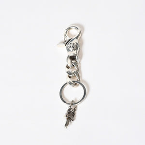 極美品 CHROME HEARTS クロムハーツ ショートクラシックリンク キーリング キーホルダー 2リンク 重量約48.8g シルバー925 中古 4b013749