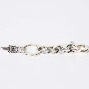 極美品 CHROME HEARTS クロムハーツ ショートクラシックリンク キーリング キーホルダー 2リンク 重量約48.8g シルバー925 中古 4b013749