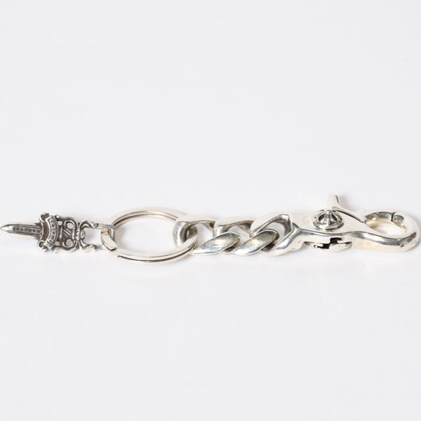 極美品 CHROME HEARTS クロムハーツ ショートクラシックリンク キーリング キーホルダー 2リンク 重量約48.8g シルバー925 中古 4b013749