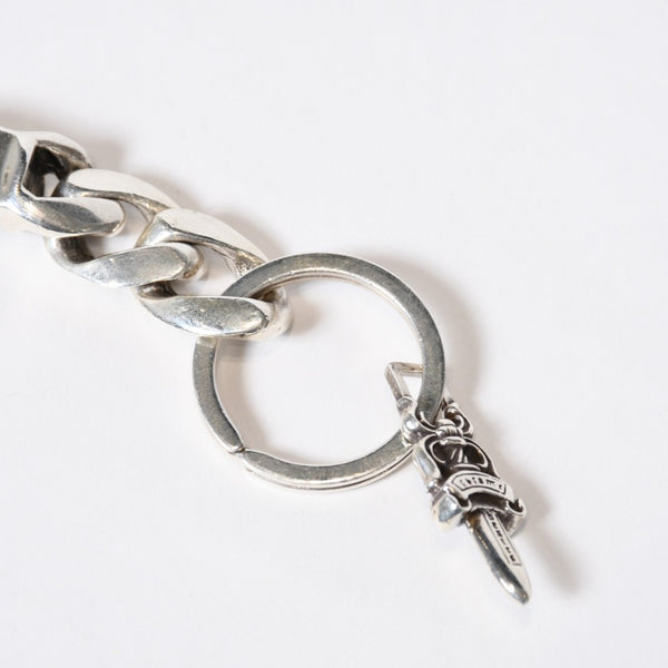 極美品 CHROME HEARTS クロムハーツ ショートクラシックリンク キーリング キーホルダー 2リンク 重量約48.8g シルバー925 中古 4b013749