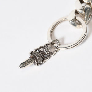 極美品 CHROME HEARTS クロムハーツ ショートクラシックリンク キーリング キーホルダー 2リンク 重量約48.8g シルバー925 中古 4b013749
