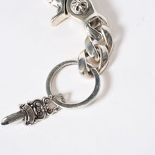 Load image into Gallery viewer, 極美品 CHROME HEARTS クロムハーツ ショートクラシックリンク キーリング キーホルダー 2リンク 重量約52.7g シルバー925 中古 4b013750