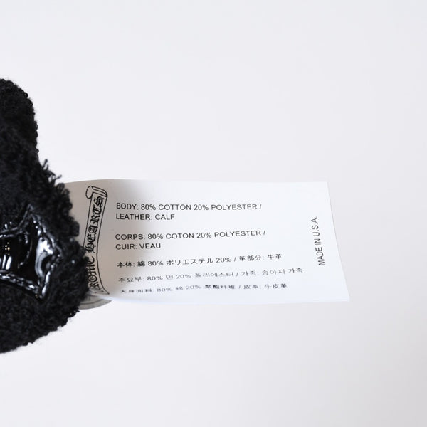 新品未使用 CHROME HEARTS クロムハーツ クロスパッチ リストバンド 二点セット ブレスレット パイル地 ブラック 中古 4b013627