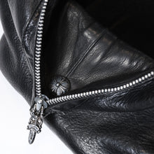 Load image into Gallery viewer, CHROME HEARTS クロムハーツ MONICA BAG モニカ レザーハンドバッグ ダガージップ クロスボール フローラルリベット 美品 中古 4b013119